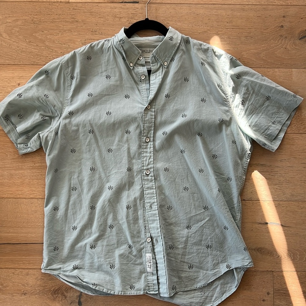 Rand and bone short sleeve button down. Light blue.